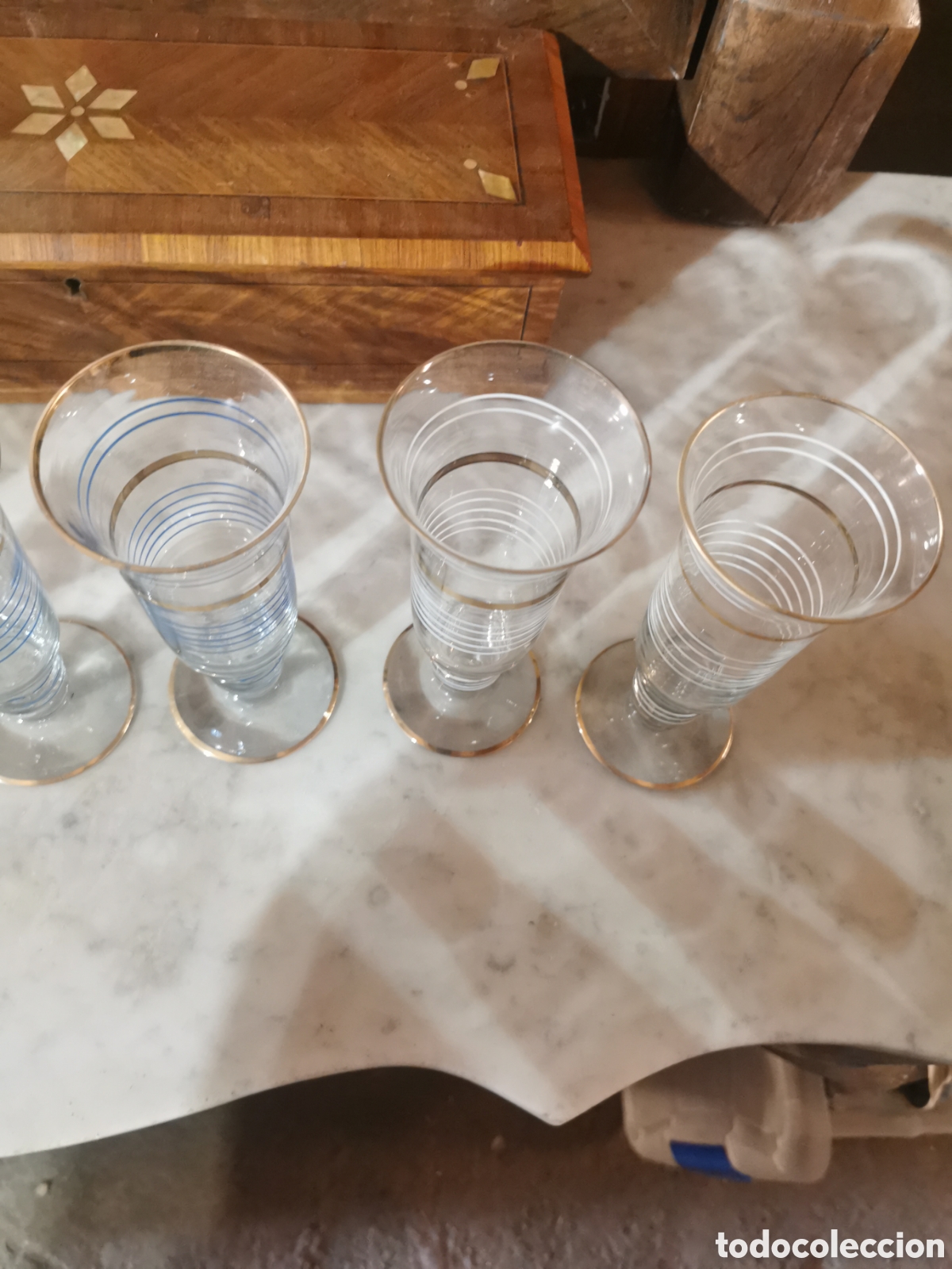 Antig&uuml;edades: 6 copas refresco circa 1930 18cm - Foto 1
