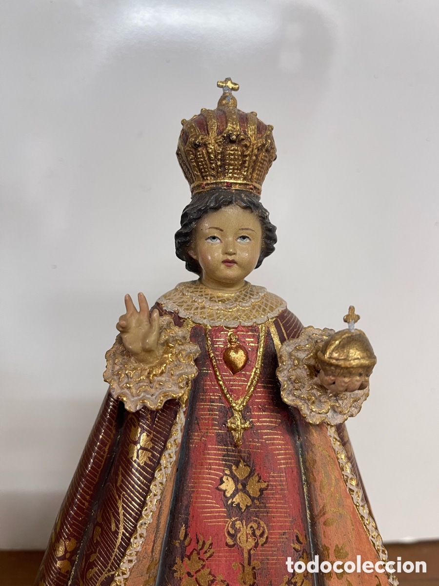Antig&uuml;edades: Ni&ntilde;o Jes&uacute;s de Praga De Yeso - Foto 2