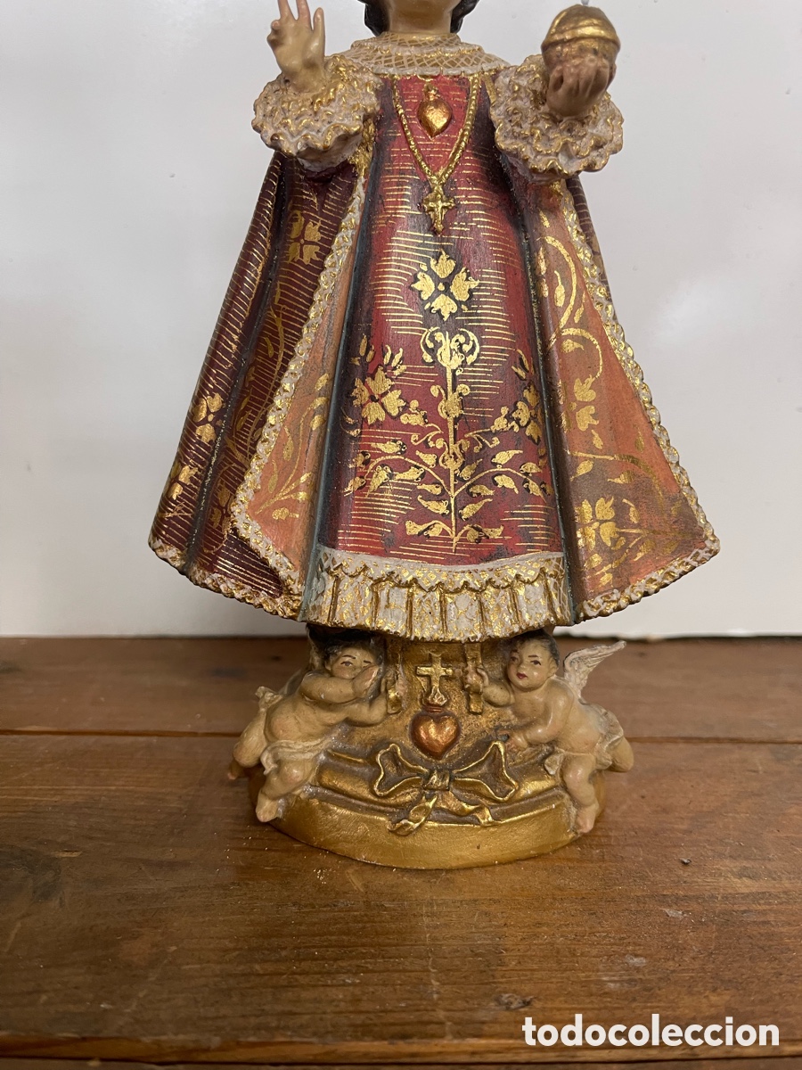 Antig&uuml;edades: Ni&ntilde;o Jes&uacute;s de Praga De Yeso - Foto 3