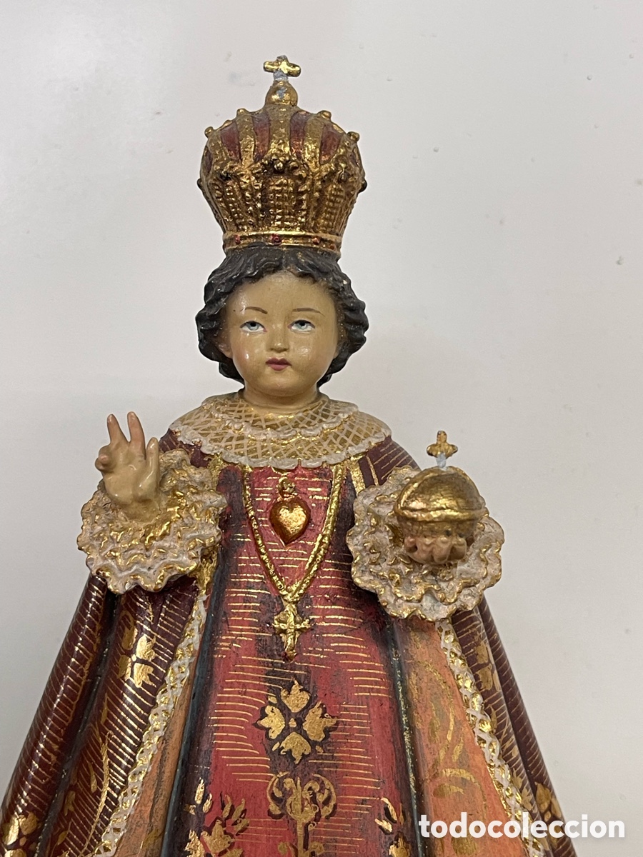 Antig&uuml;edades: Ni&ntilde;o Jes&uacute;s de Praga De Yeso - Foto 6