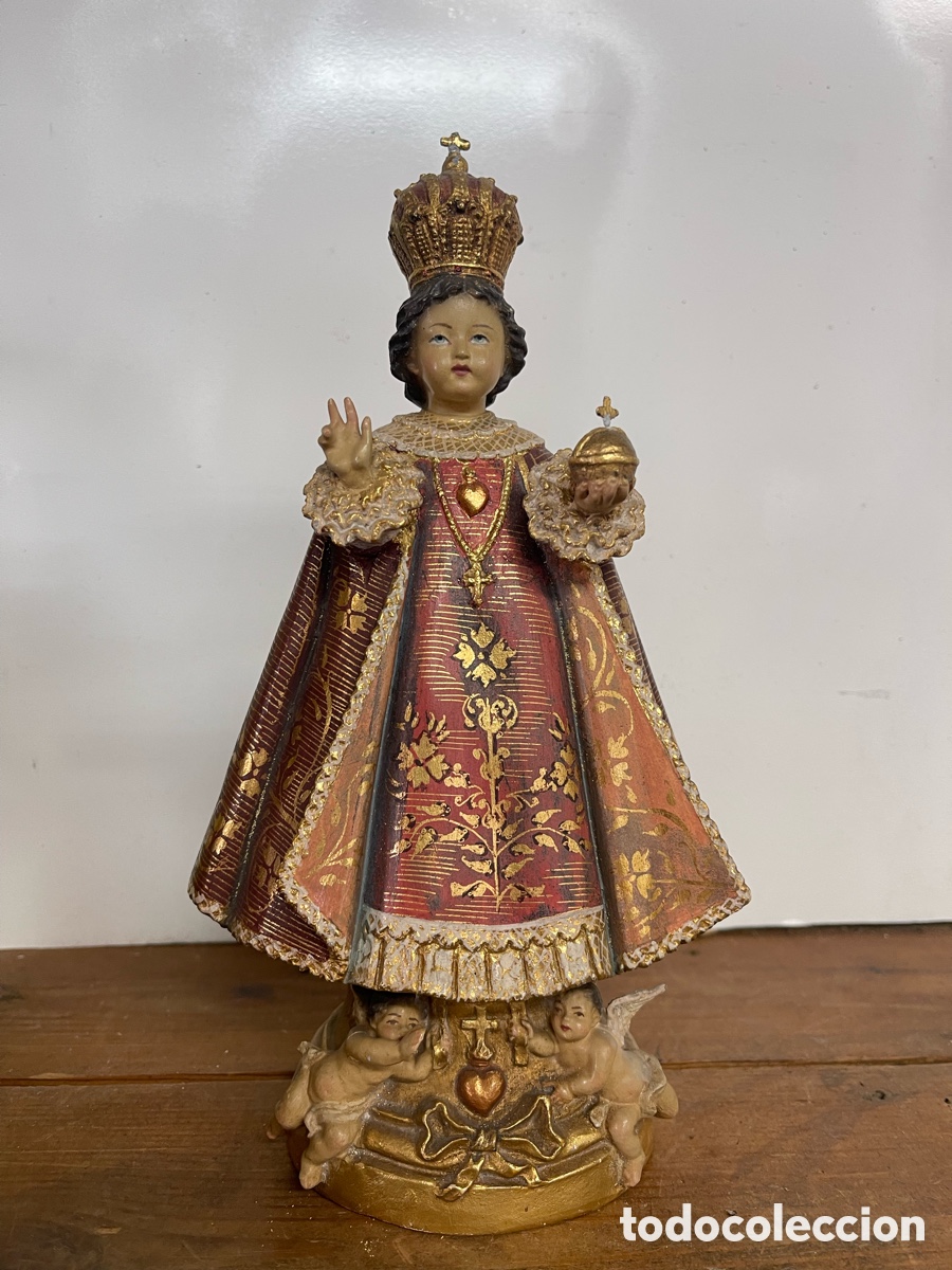 Antig&uuml;edades: Ni&ntilde;o Jes&uacute;s de Praga De Yeso - Foto 1