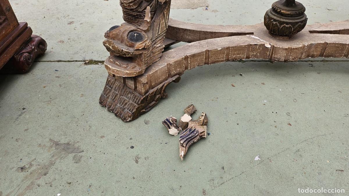 Antig&uuml;edades: mesa tallada con formas de dragones, sin tapa - Foto 5