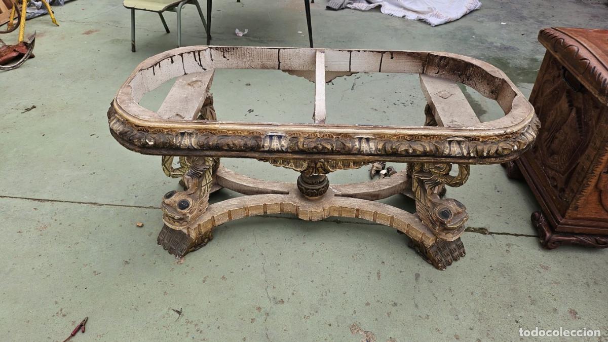 Antig&uuml;edades: mesa tallada con formas de dragones, sin tapa - Foto 9