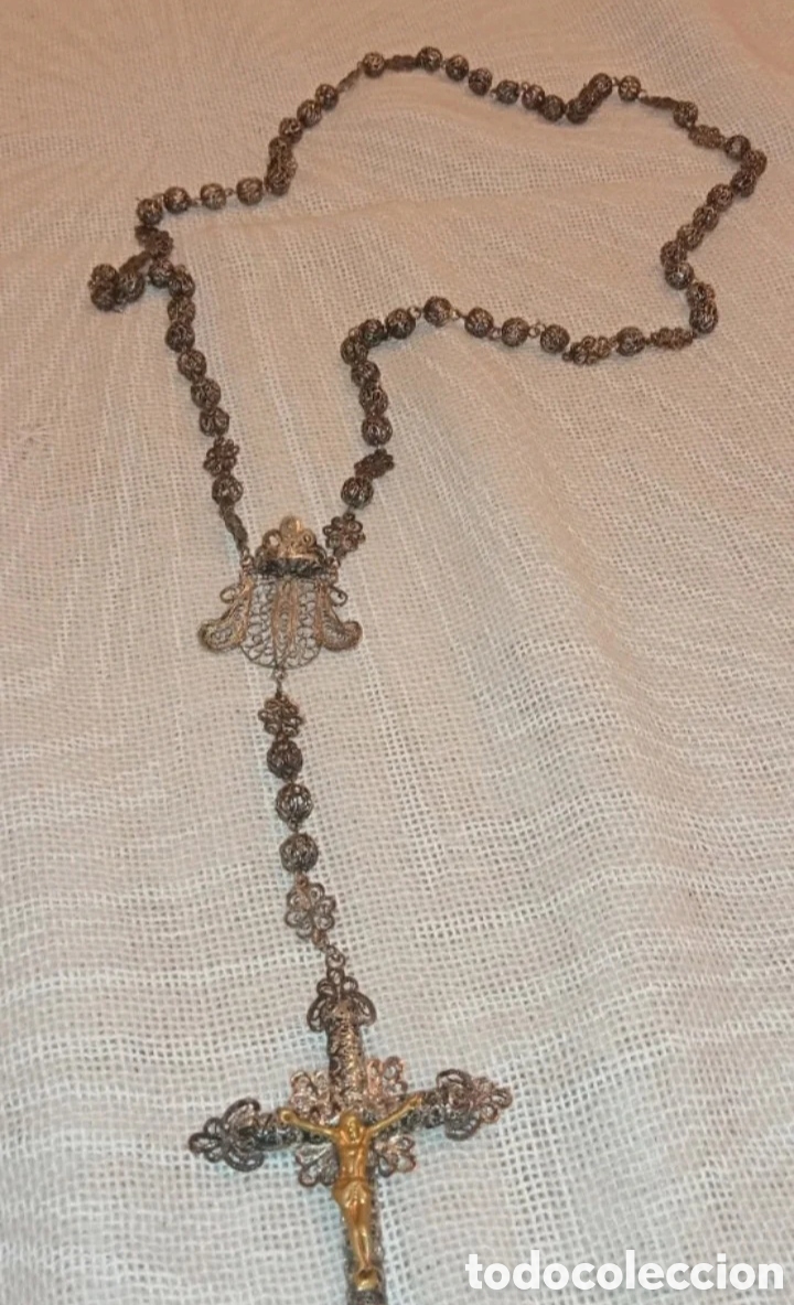 Antig&uuml;edades: Rosario de filigrana. - Foto 2