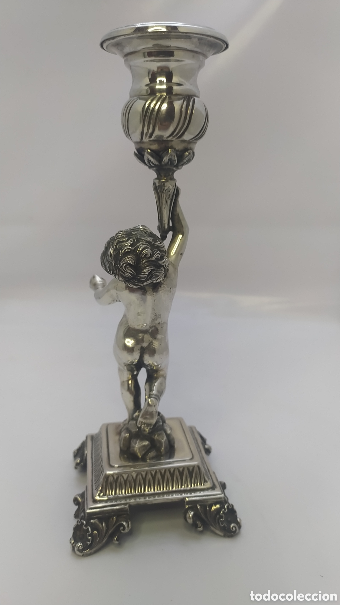Antig&uuml;edades: Candelero plata querubin - Foto 6