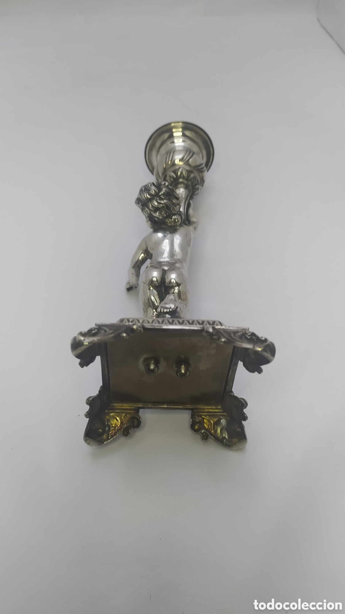 Antig&uuml;edades: Candelero plata querubin - Foto 7