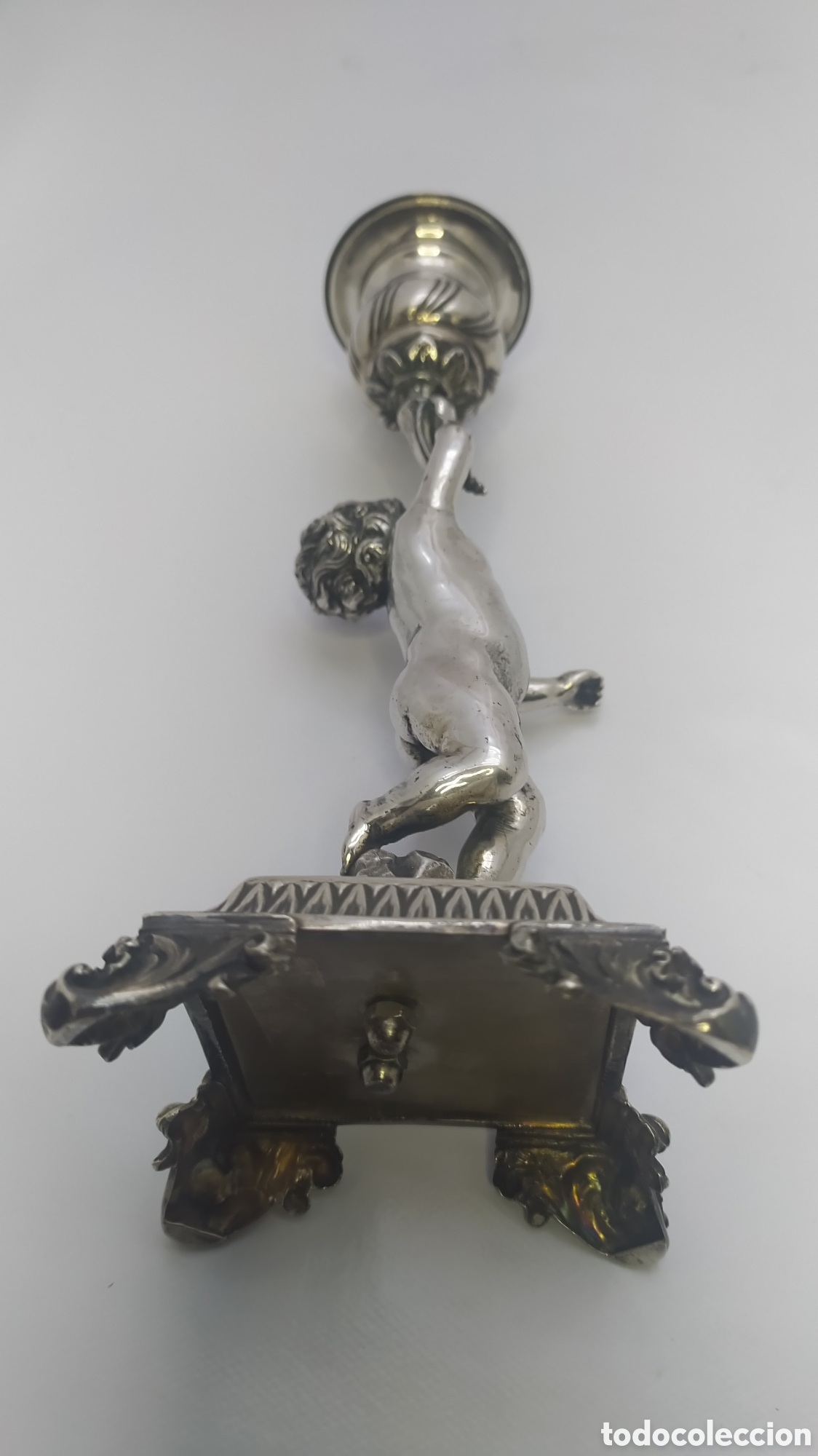 Antig&uuml;edades: Candelero plata querubin - Foto 11