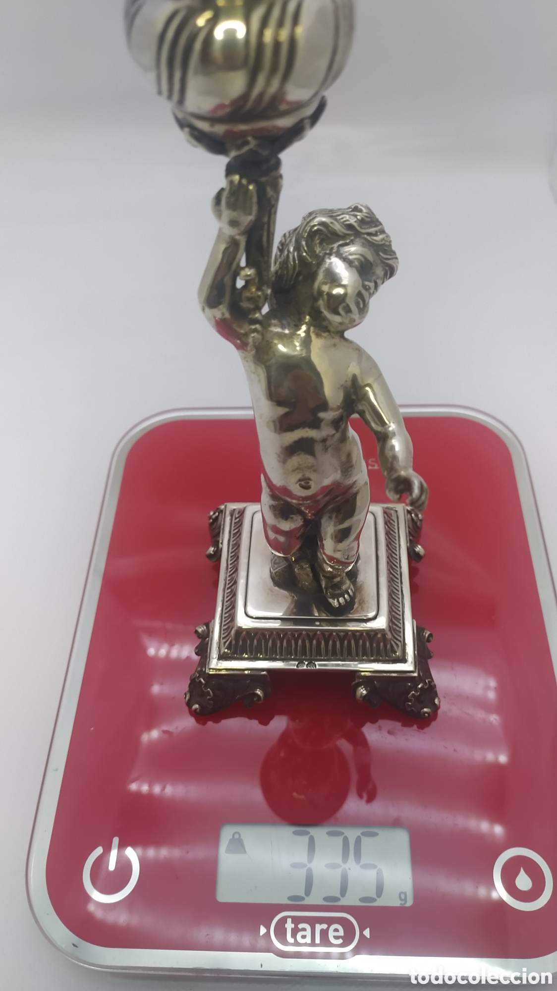 Antig&uuml;edades: Candelero plata querubin - Foto 12