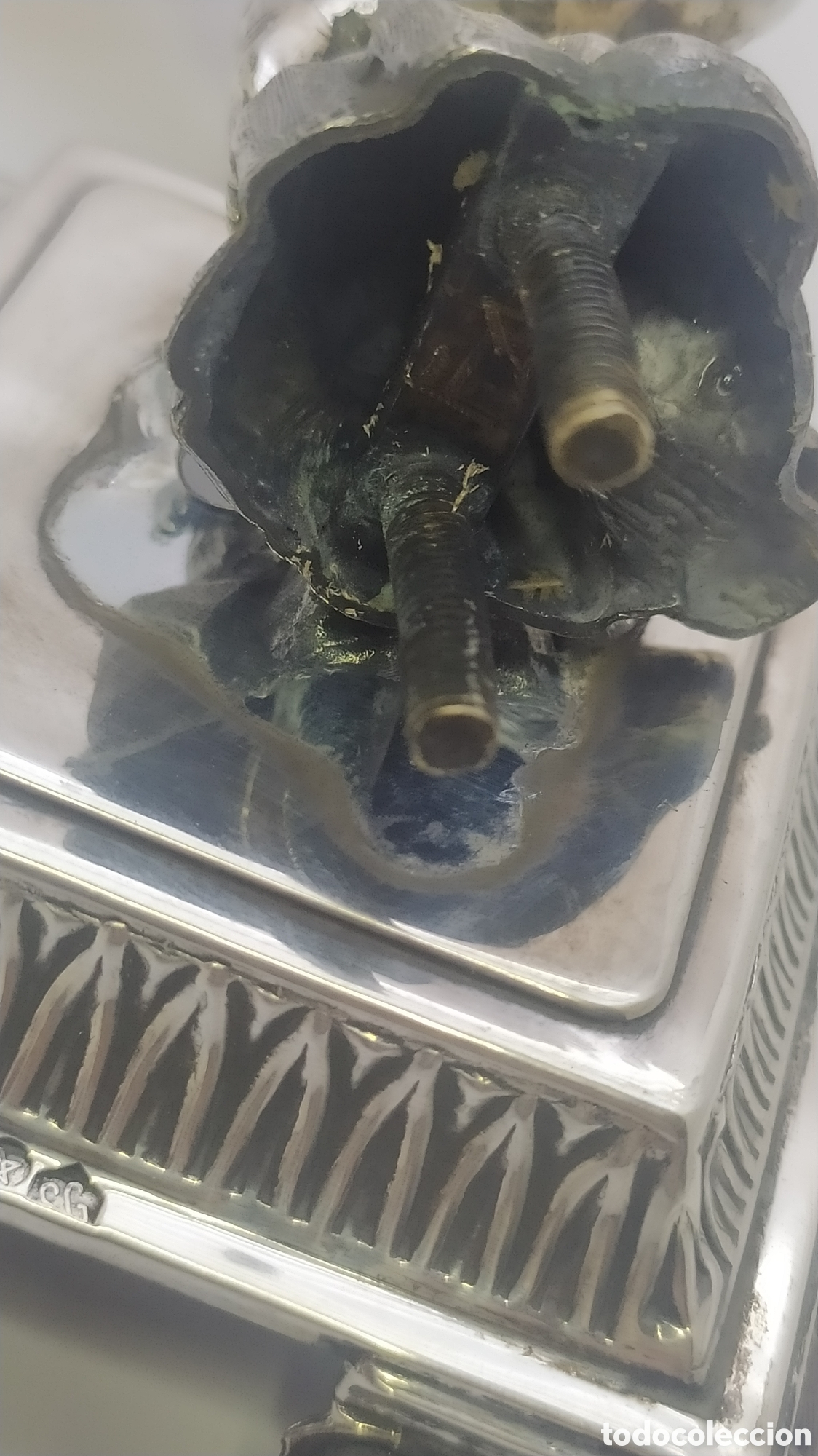 Antig&uuml;edades: Candelero plata querubin - Foto 14
