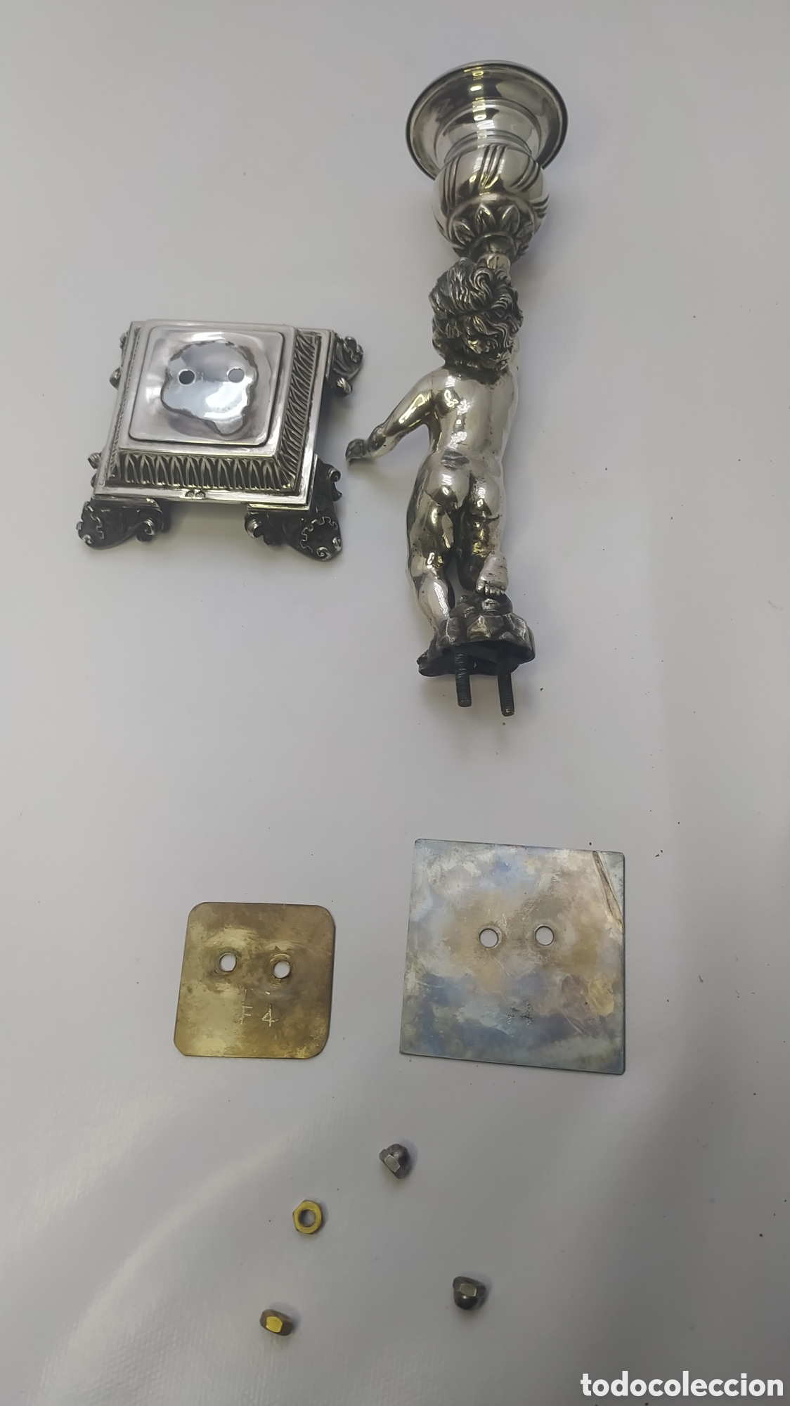 Antig&uuml;edades: Candelero plata querubin - Foto 15