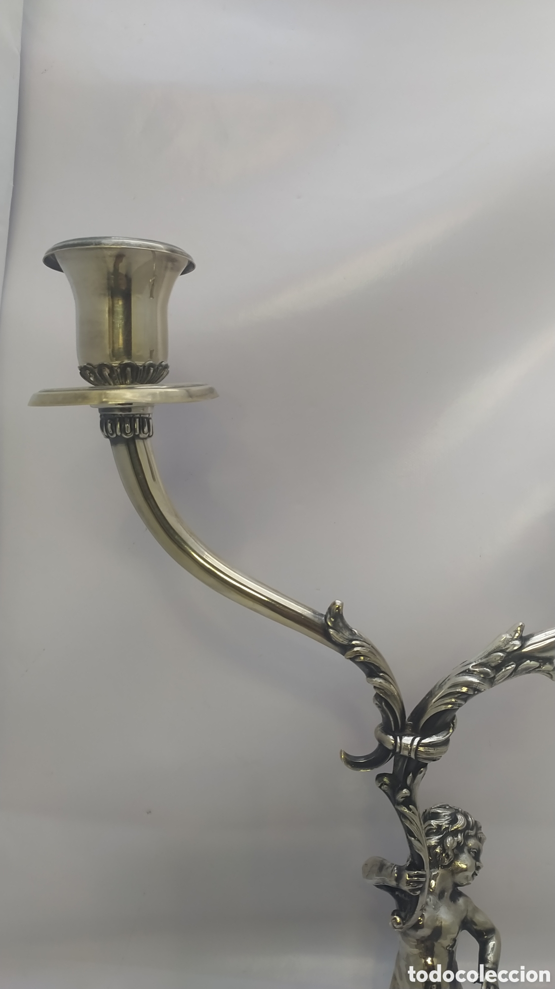 Antig&uuml;edades: Candelabro plata querubin - Foto 7