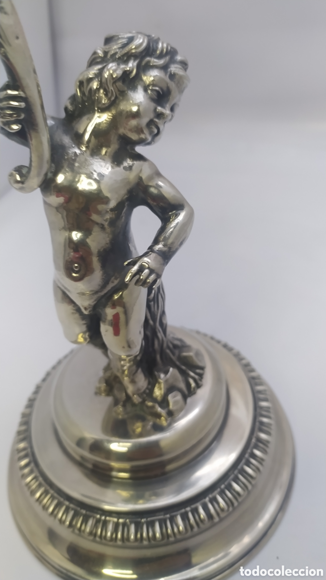 Antig&uuml;edades: Candelabro plata querubin - Foto 23