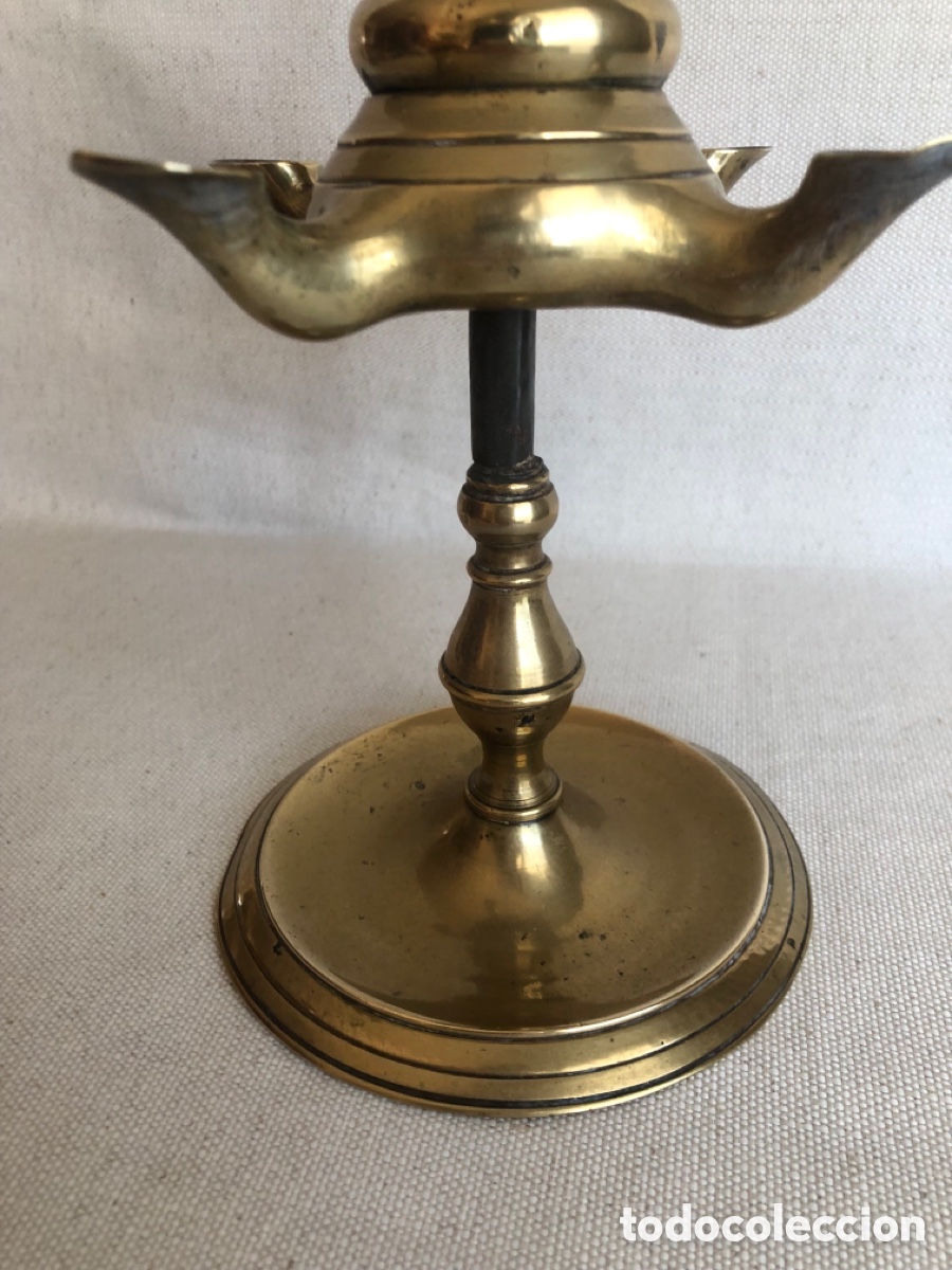 Antig&uuml;edades: Antiguo Candil Bronce de 4 Mechas - Foto 2