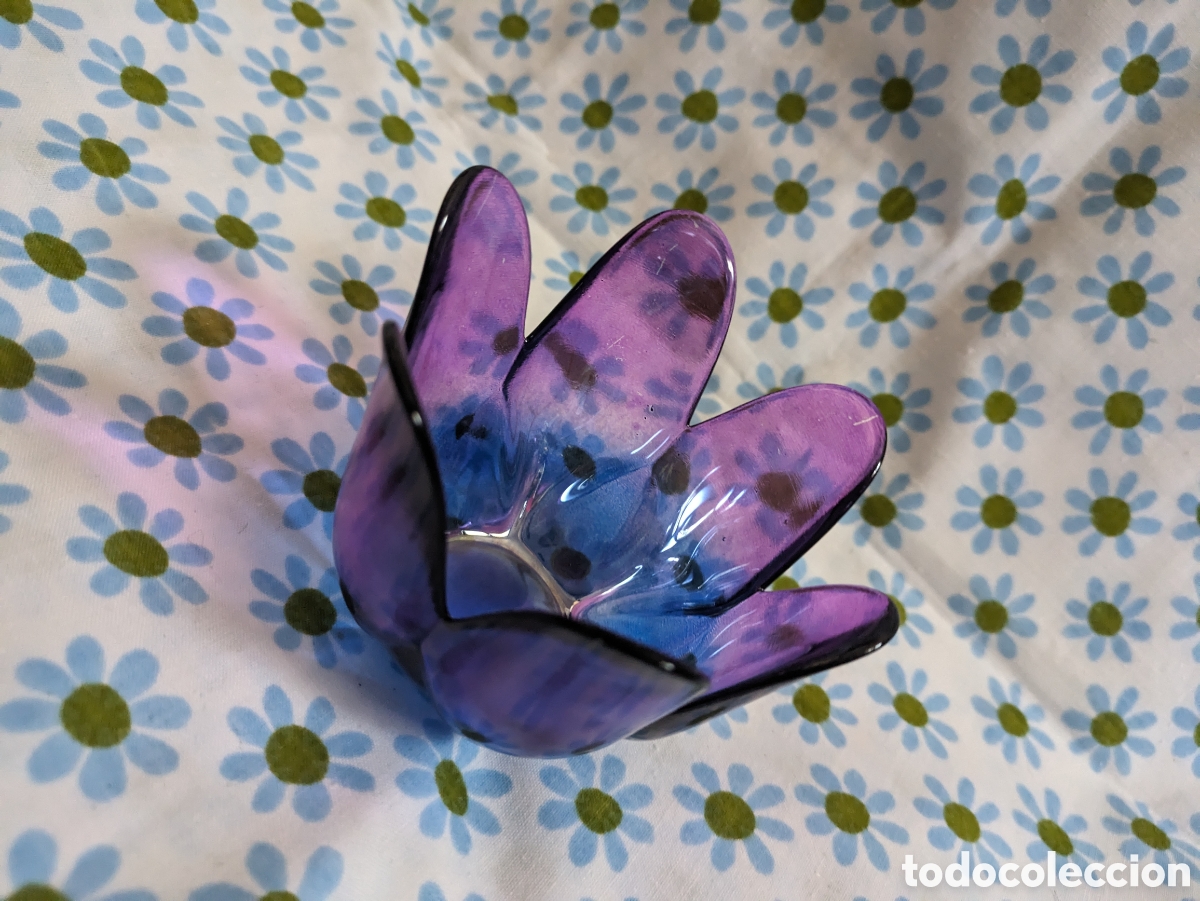 Antig&uuml;edades: Cristal Iridiscente Portavelas - Foto 6