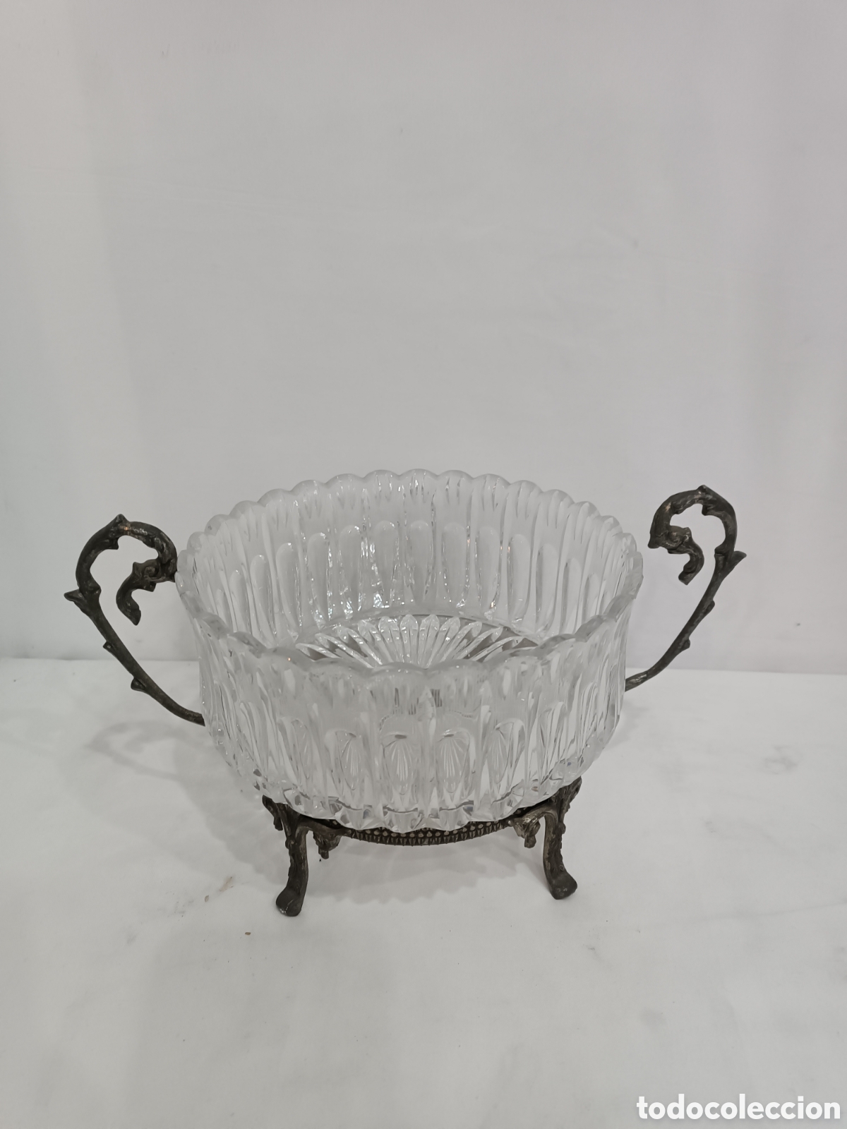 Antig&uuml;edades: MAGN&Iacute;FICO CENTRO DE MESA . CRISTAL TALLADO - Foto 2