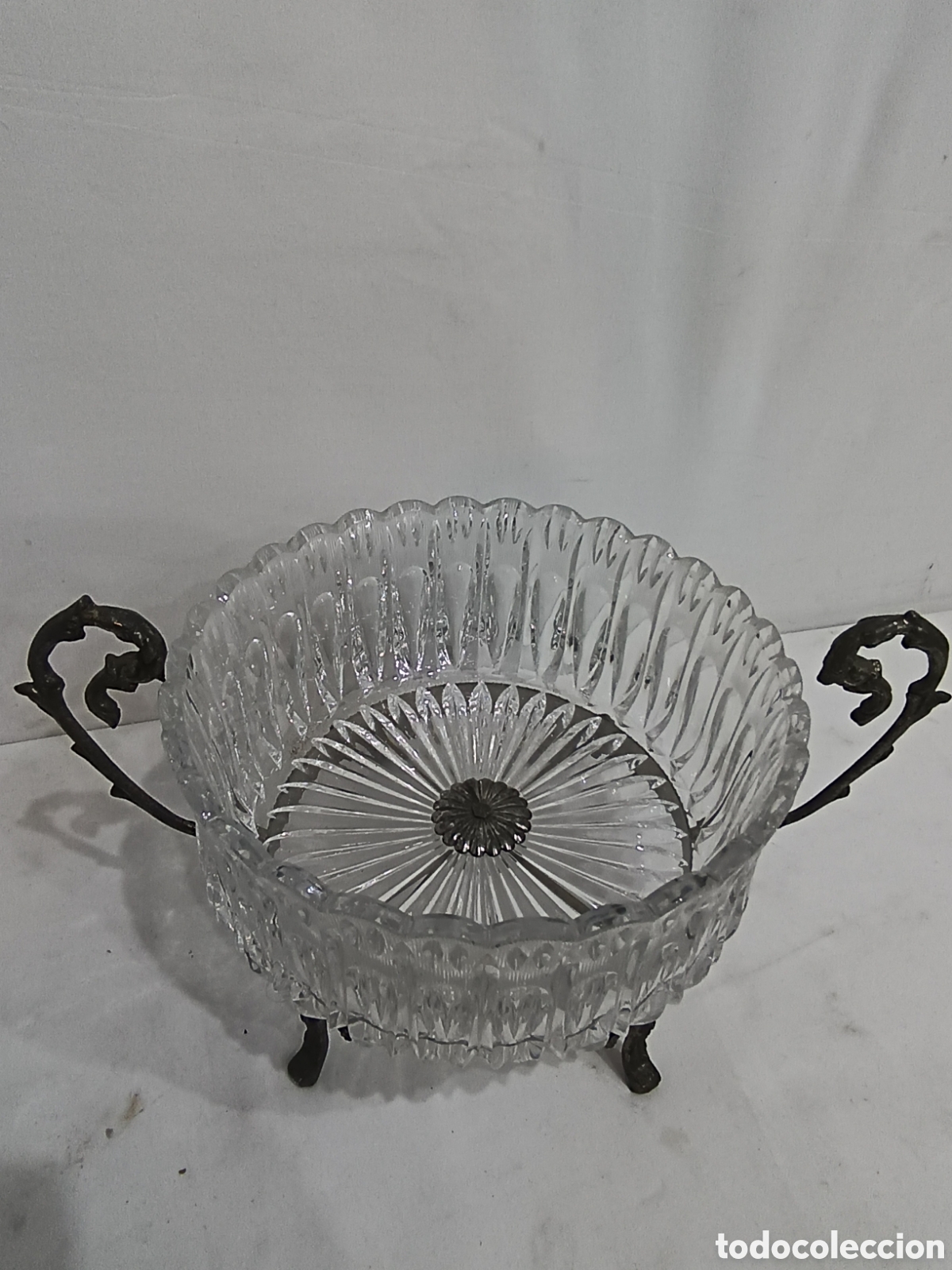 Antig&uuml;edades: MAGN&Iacute;FICO CENTRO DE MESA . CRISTAL TALLADO - Foto 4