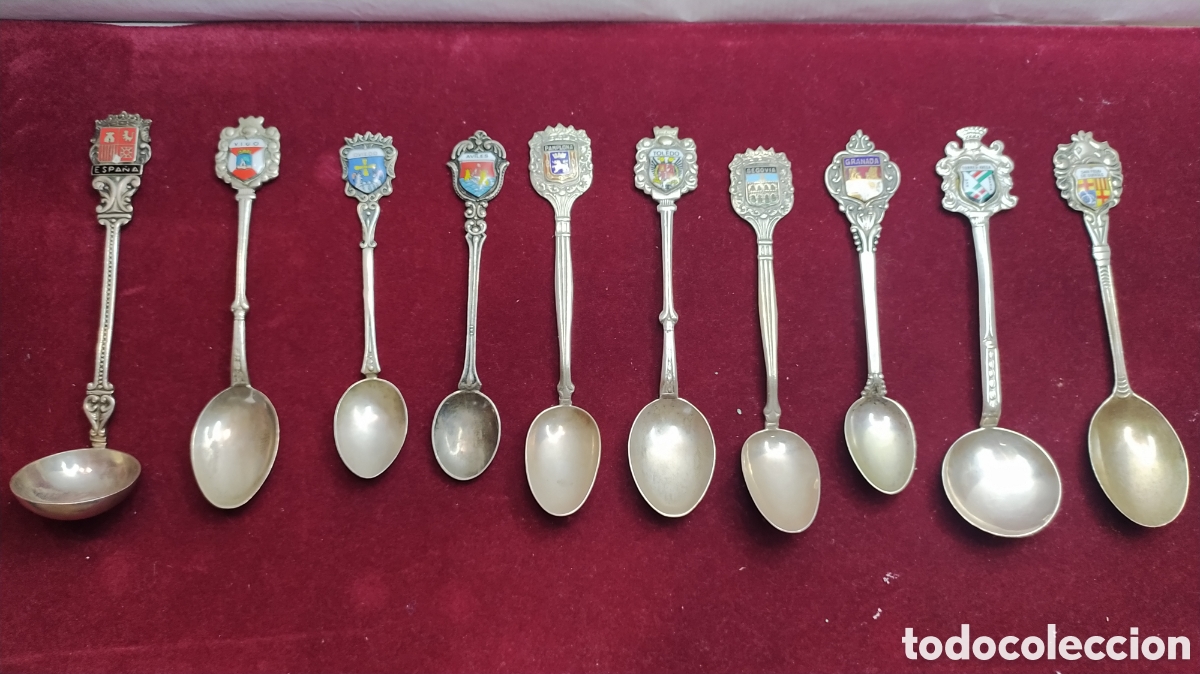 Antig&uuml;edades: 10 Cucharillas de colecci&oacute;n de plata - Foto 3