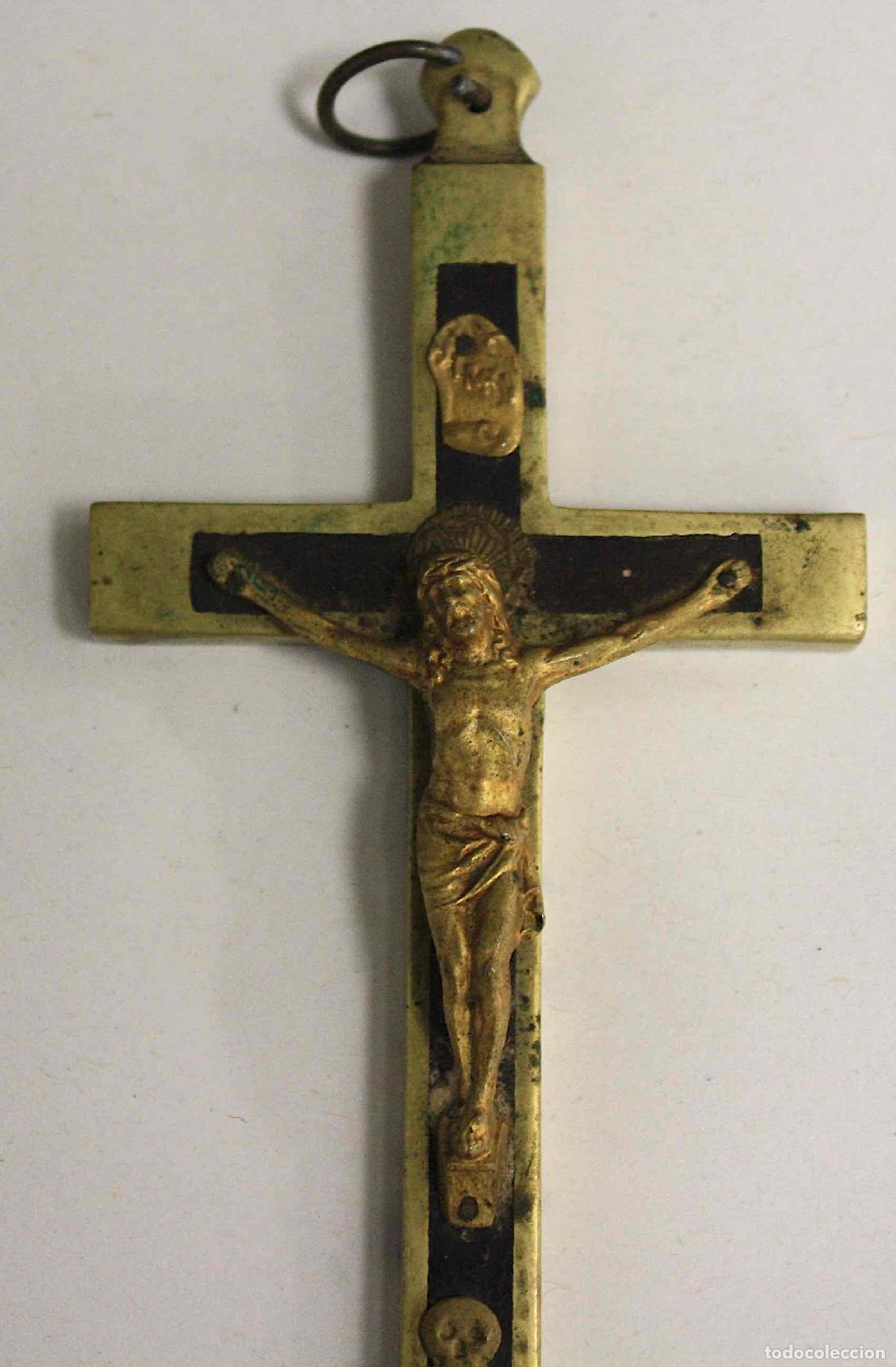 Antig&uuml;edades: CRUCIFIJO ANTIGUO EN BRONCE. - Foto 3