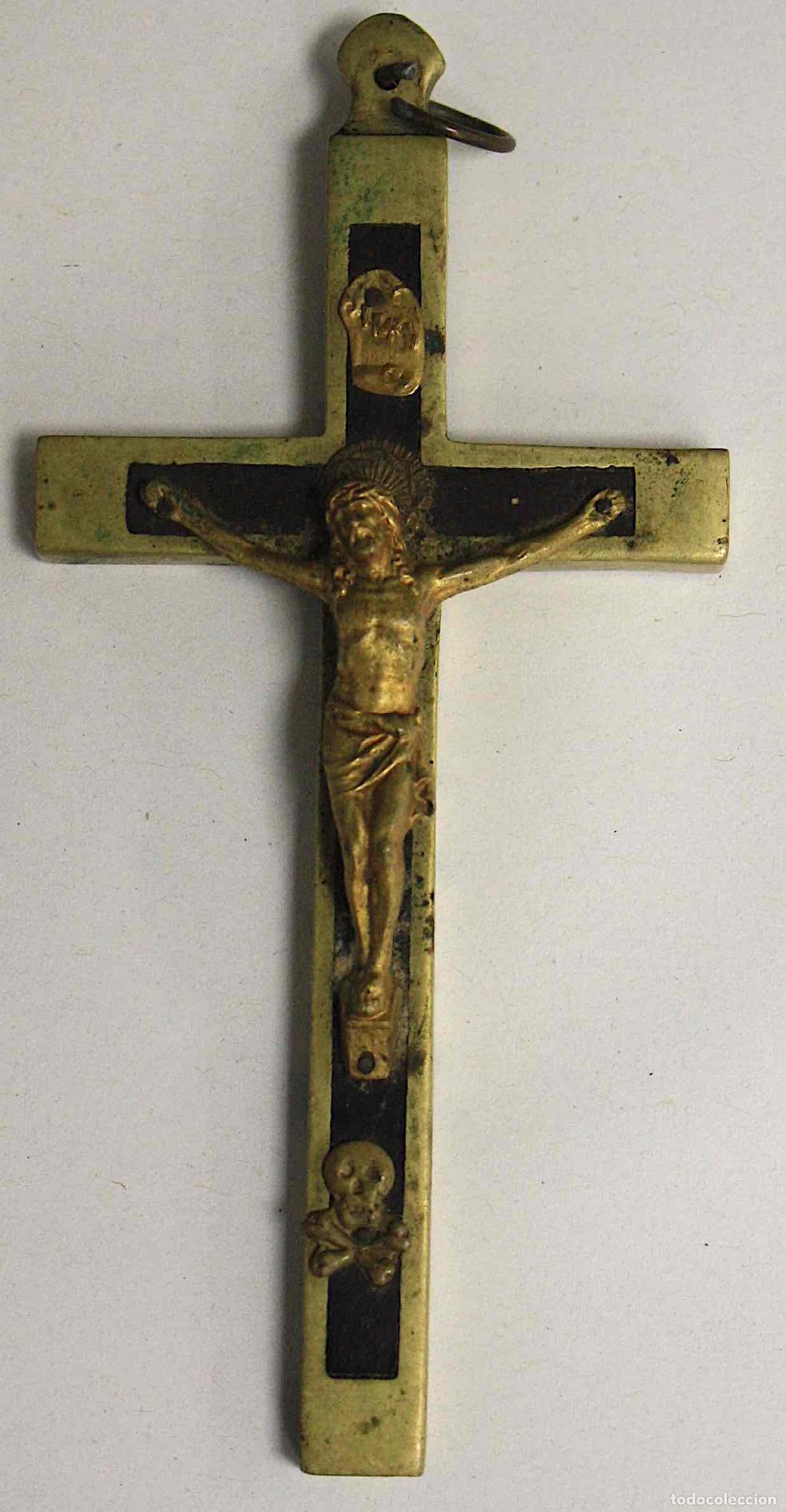 Antig&uuml;edades: CRUCIFIJO ANTIGUO EN BRONCE. - Foto 1