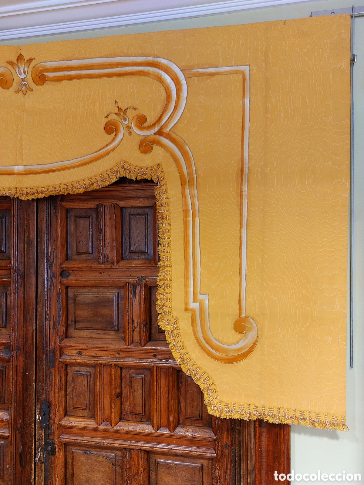 Antig&uuml;edades: DOSEL O SOBREPUERTA DE SEDA Y PINTADA - Foto 7