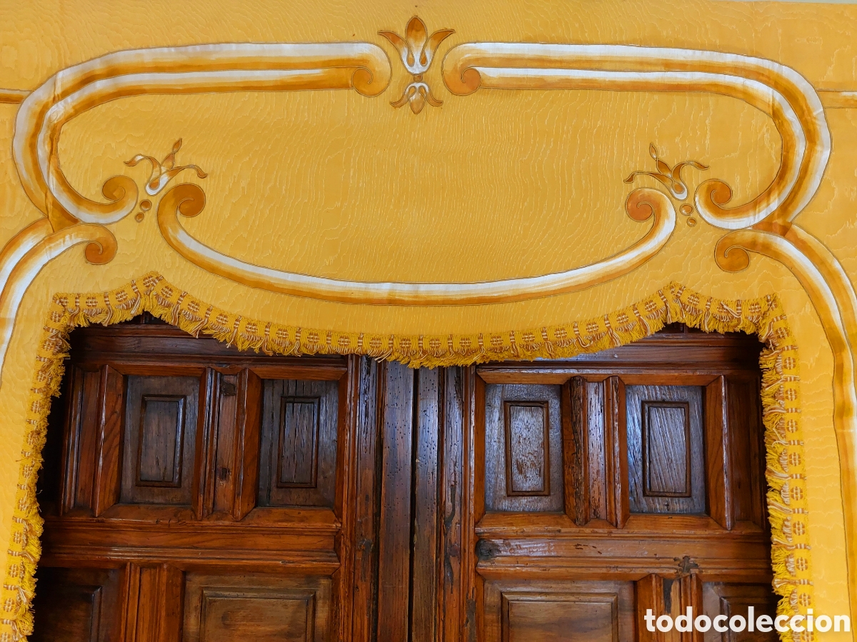 Antig&uuml;edades: DOSEL O SOBREPUERTA DE SEDA Y PINTADA - Foto 5