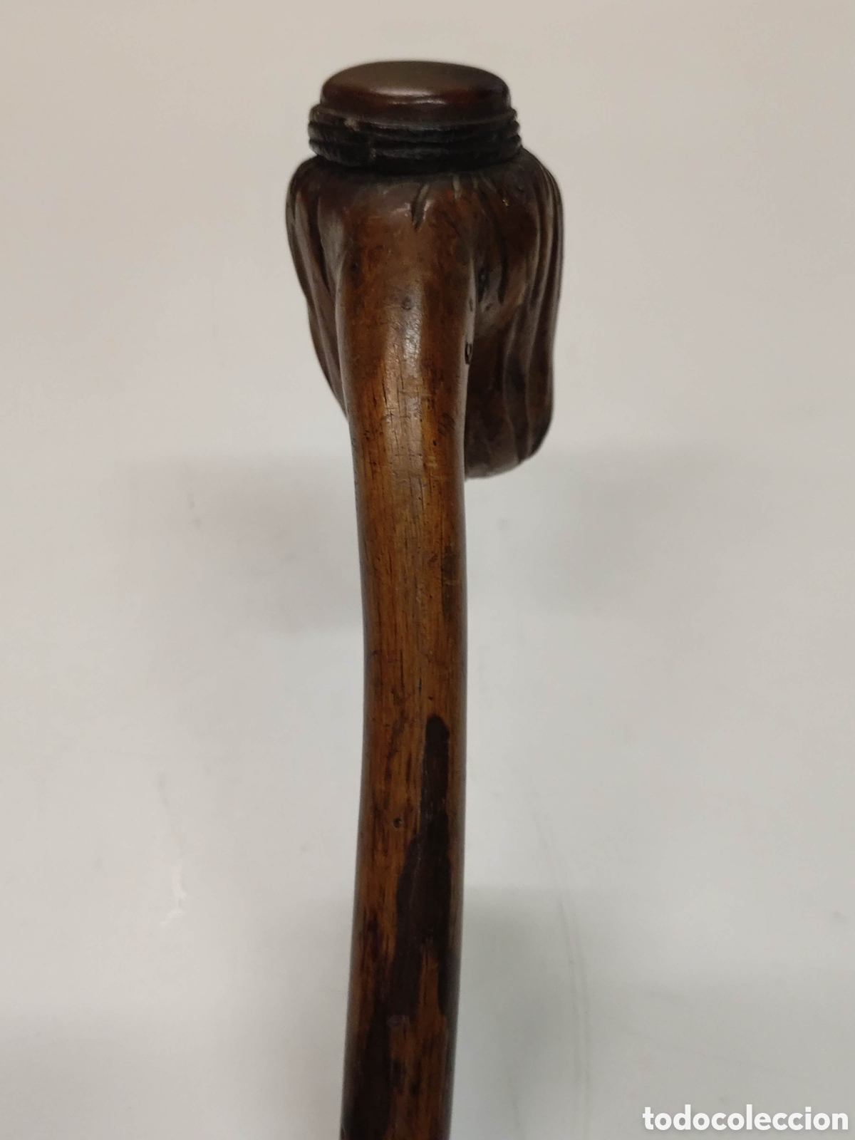 Antig&uuml;edades: Antiguo bast&oacute;n cabeza tallada en madera - Foto 7
