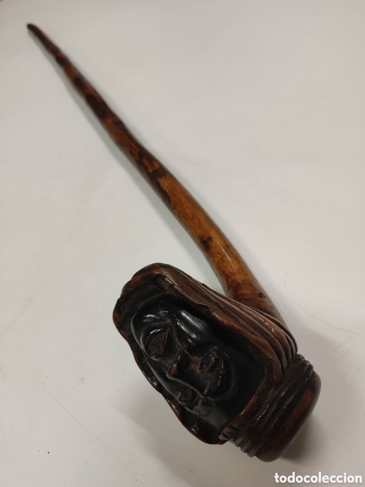 Antig&uuml;edades: Antiguo bast&oacute;n cabeza tallada en madera - Foto 8