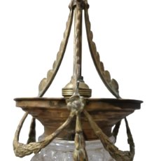 Antigüedades: PRECIOSA LAMPARA ANTIGUA EN BRONCE Y CRISTAL CIRCA 1900 GUIRNALDAS LUIS XV