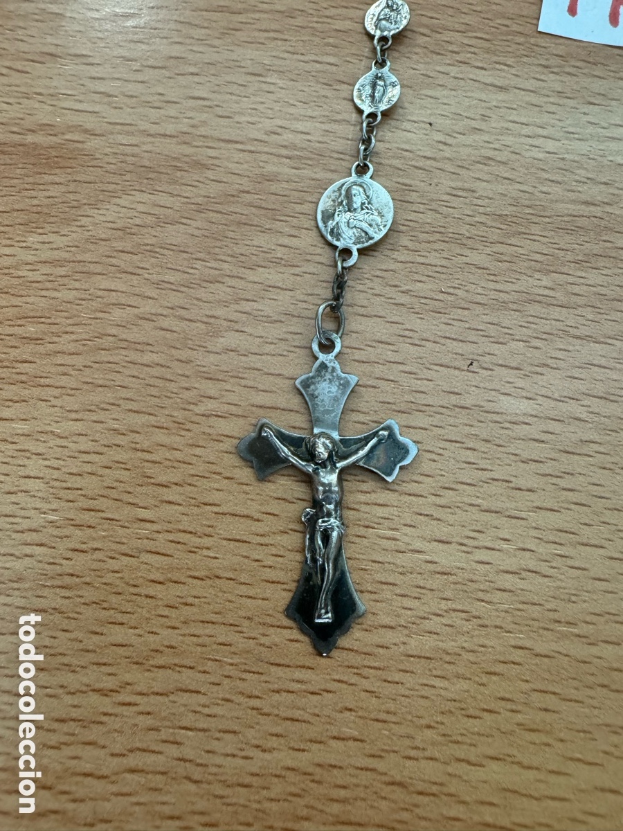 Antig&uuml;edades: Rosario de plata antigua - Foto 2