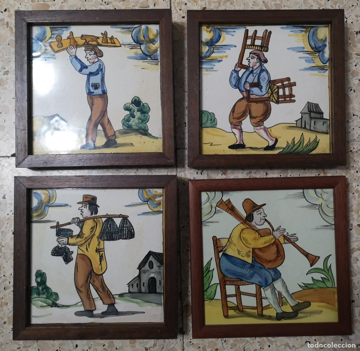 Antig&uuml;edades: 4 Baldosas/azulejos de oficios - Foto 1