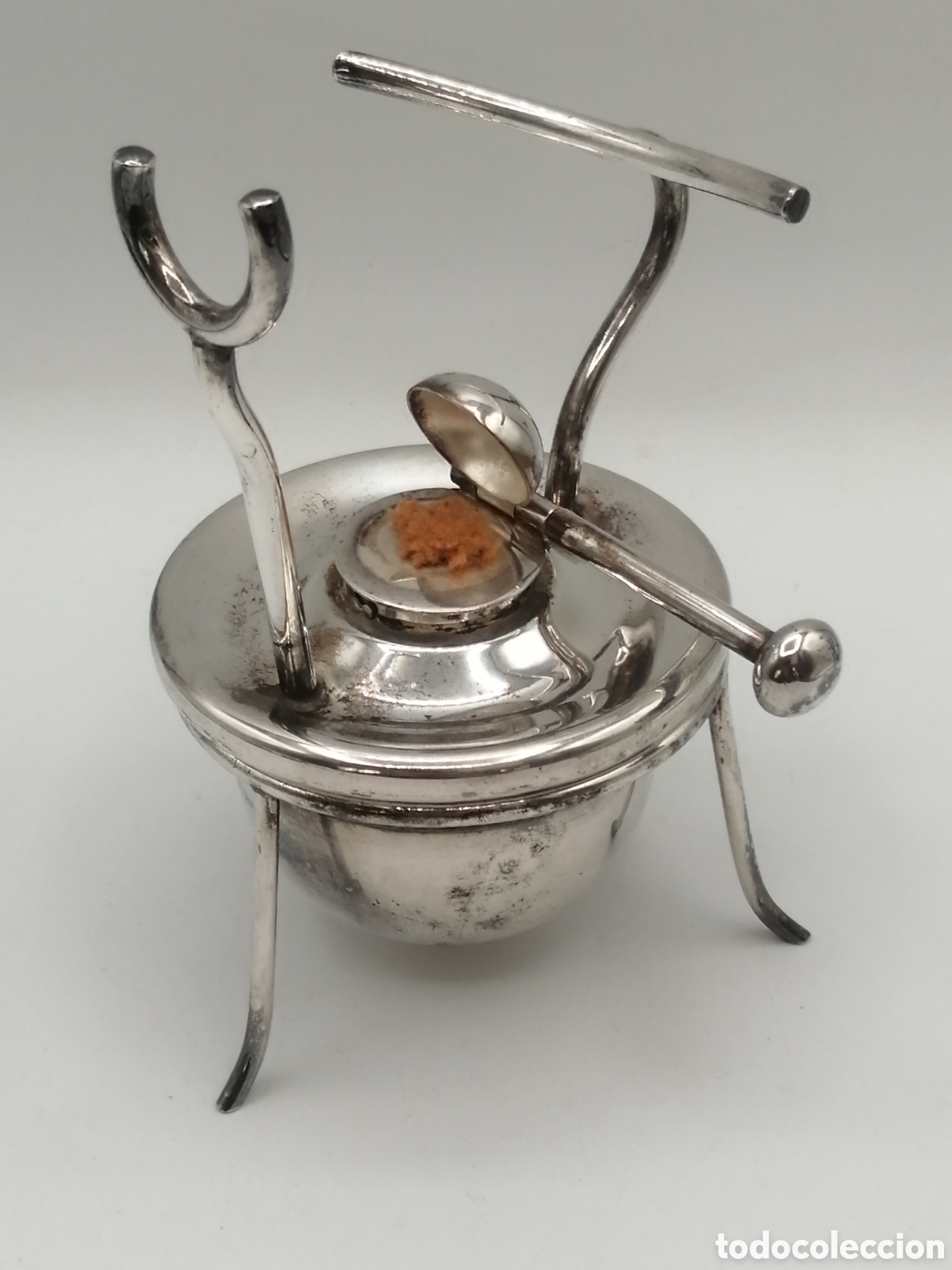 Antig&uuml;edades: Calienta copas metal plateado - Foto 1