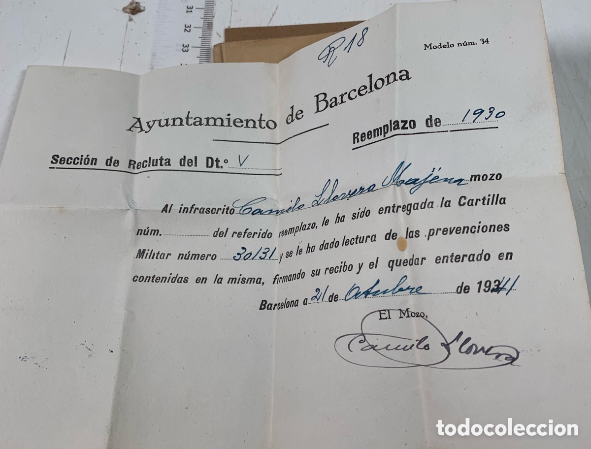 Antig&uuml;edades: 01_ Documentos militares Ej&eacute;rcito Espa&ntilde;a 1930 - Foto 7