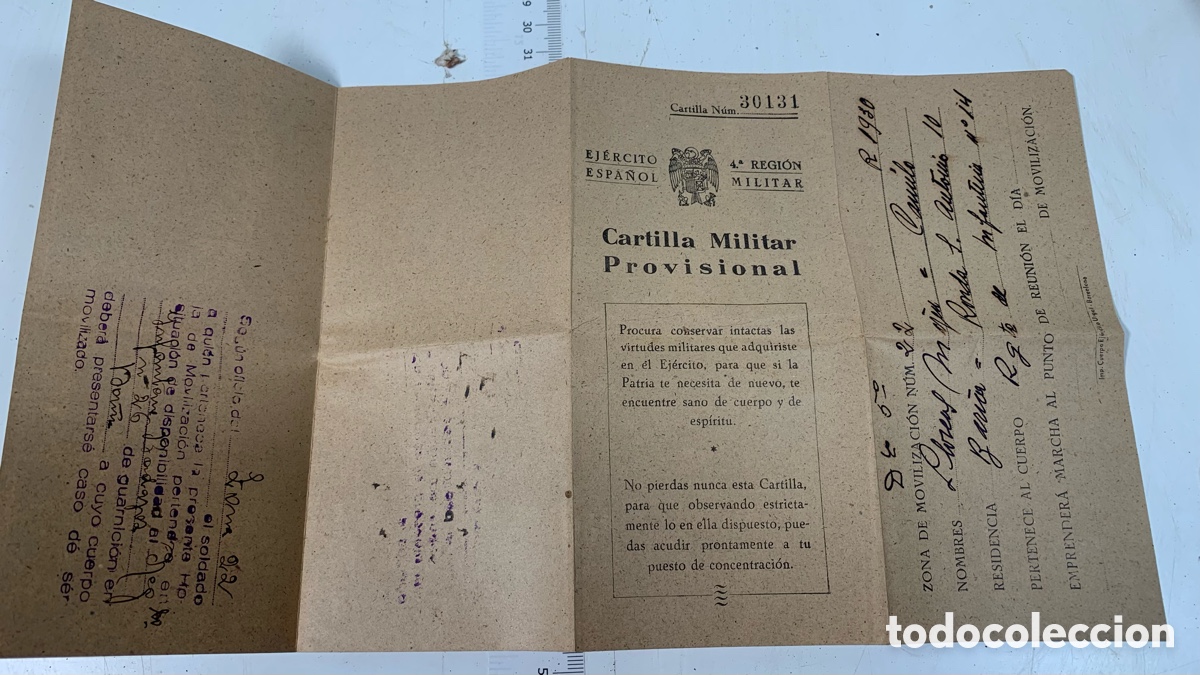 Antig&uuml;edades: 01_ Documentos militares Ej&eacute;rcito Espa&ntilde;a 1930 - Foto 8