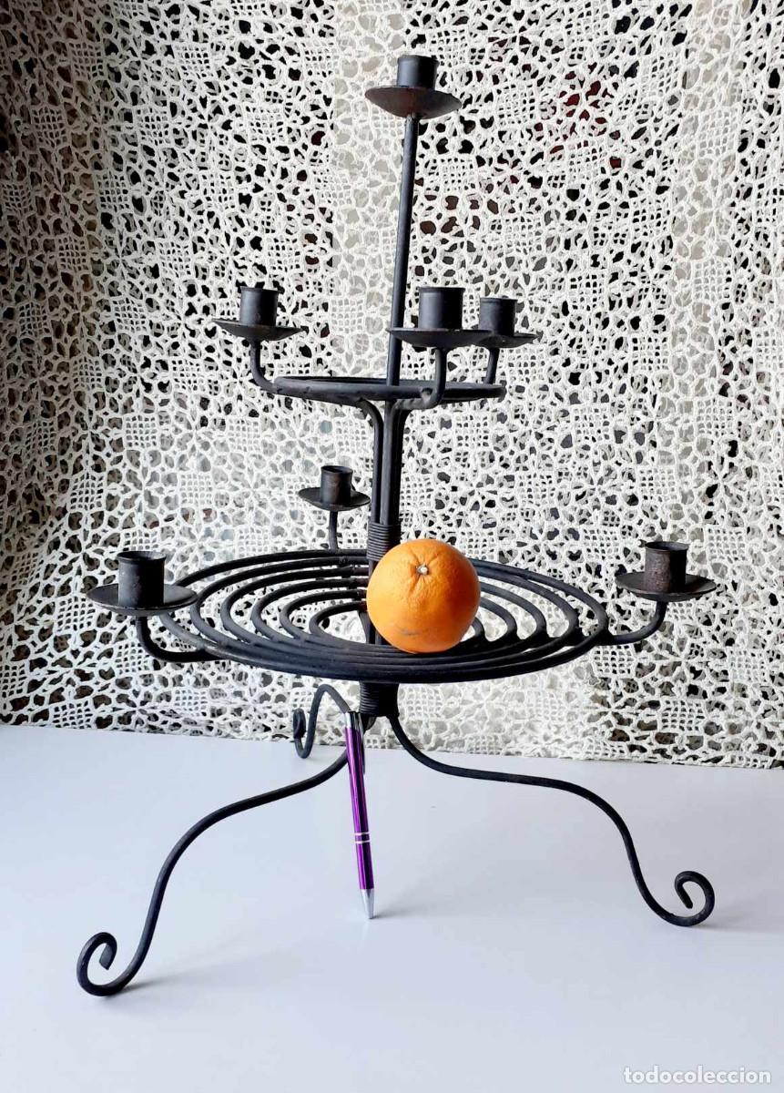 Antig&uuml;edades: candelabro en hierro forjado - 56 cm - Foto 1
