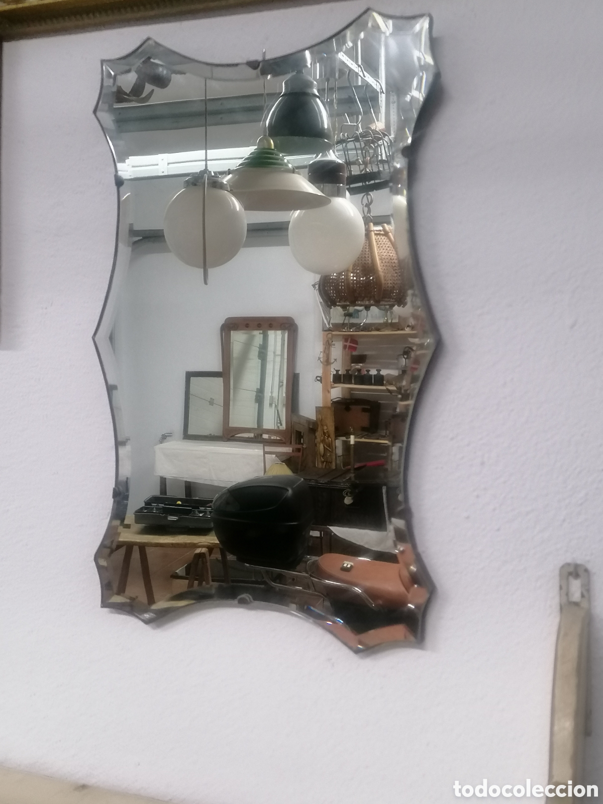 Antig&uuml;edades: Espejo biselado antiguo art deco - Foto 2