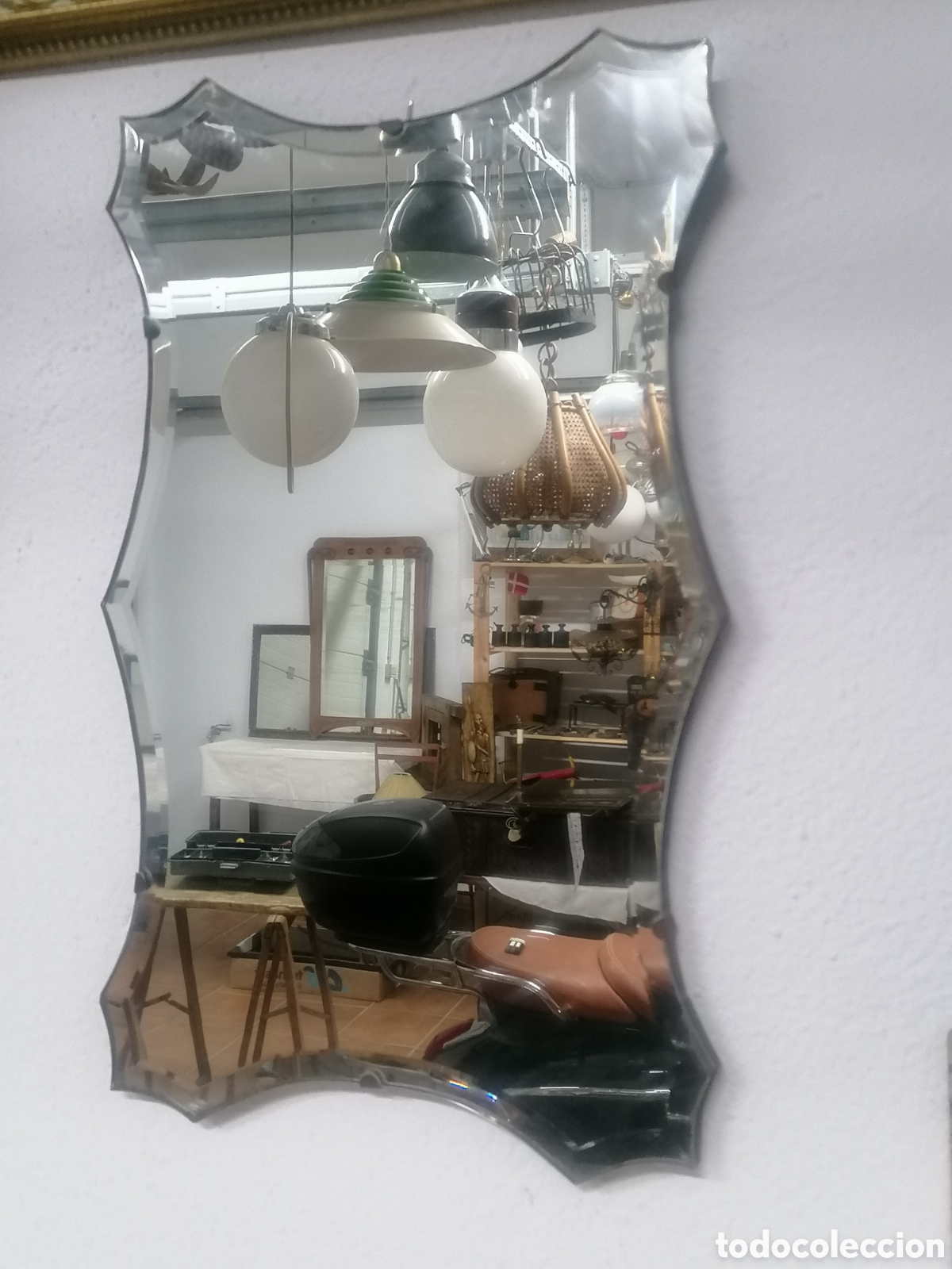 Antig&uuml;edades: Espejo biselado antiguo art deco - Foto 3