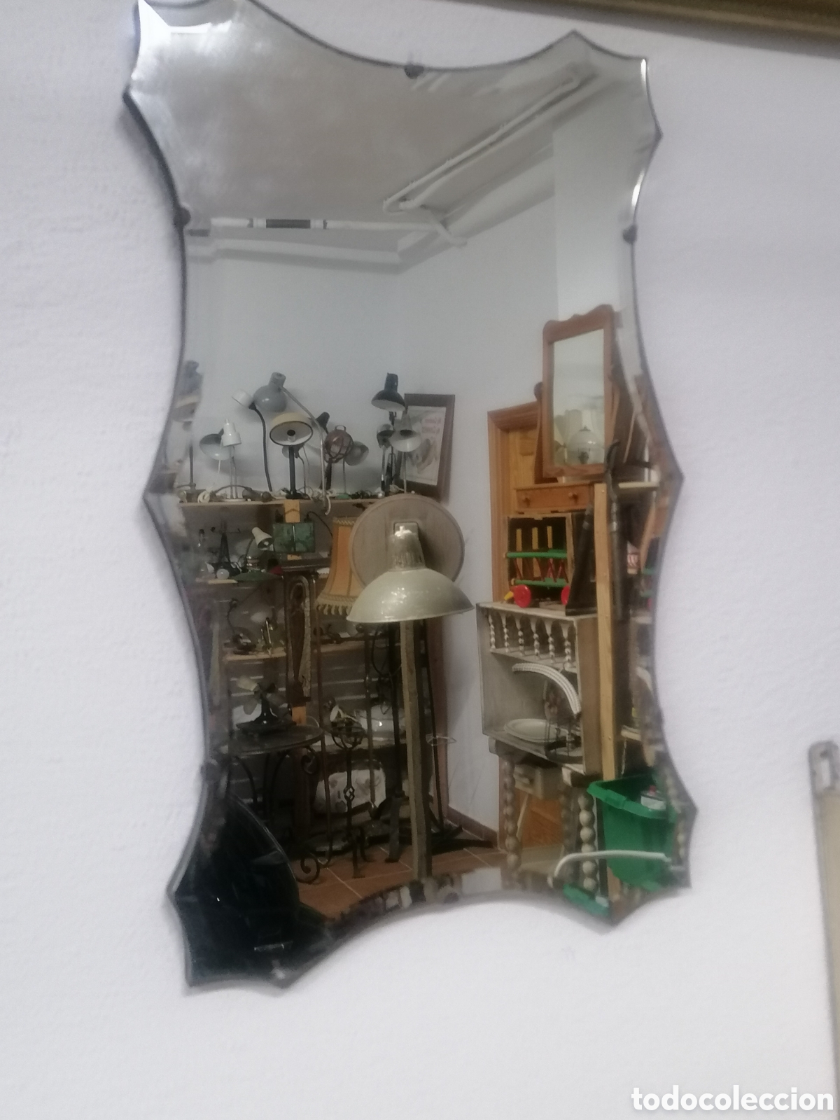 Antig&uuml;edades: Espejo biselado antiguo art deco - Foto 1