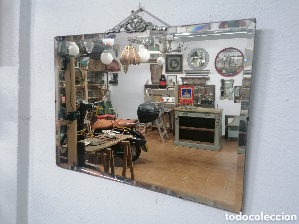 Antig&uuml;edades: Espejo biselado antiguo art deco - Foto 2