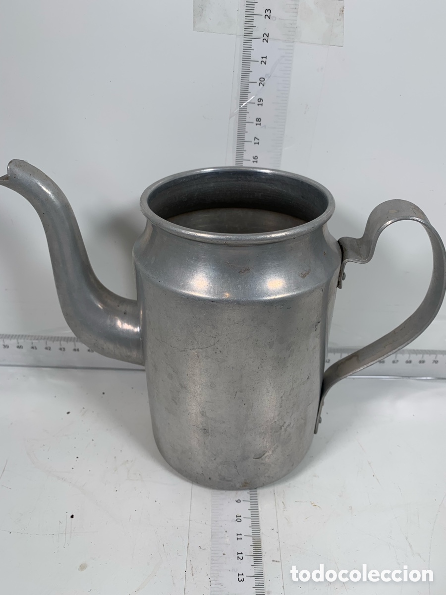 Antig&uuml;edades: 01_ lote Lechera cafetera aluminio - Foto 11