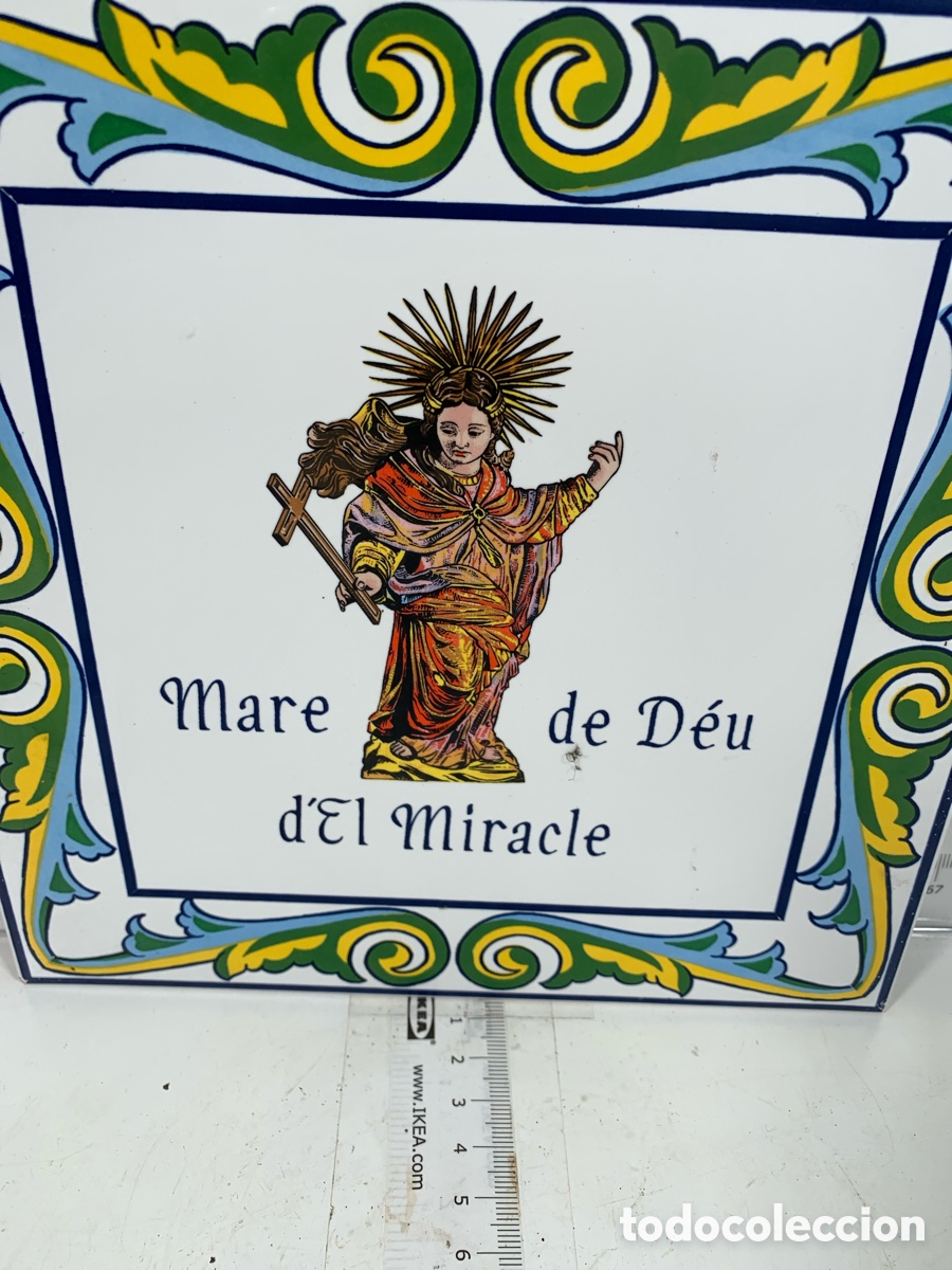 Antig&uuml;edades: 01_ Azulejo Mare de Deu d&rsquo;el Miracle - Foto 2