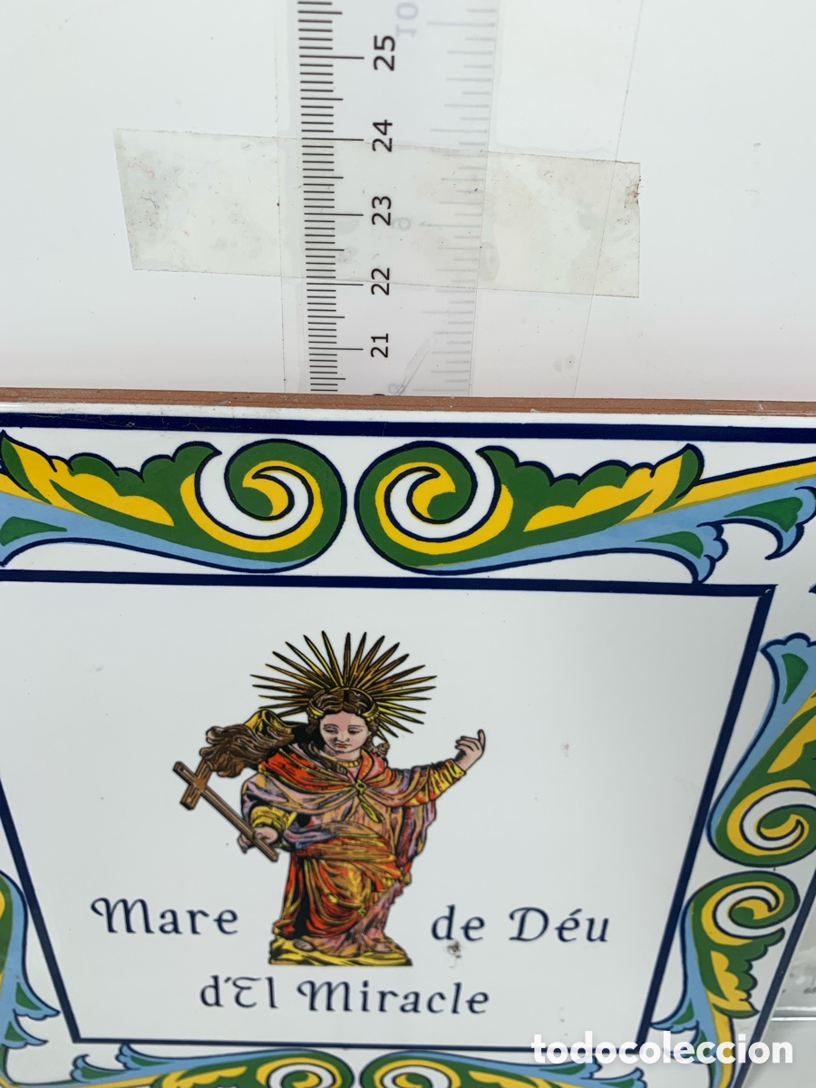 Antig&uuml;edades: 01_ Azulejo Mare de Deu d&rsquo;el Miracle - Foto 3