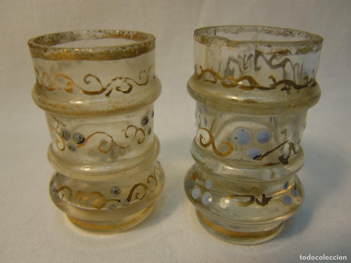 Antig&uuml;edades: MINI JARRONES DE CRISTAL Y ESMALTE - Foto 1