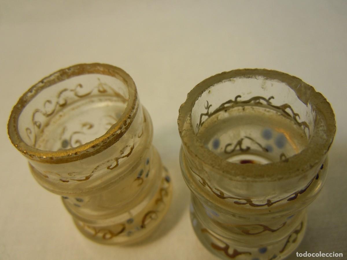Antig&uuml;edades: MINI JARRONES DE CRISTAL Y ESMALTE - Foto 3