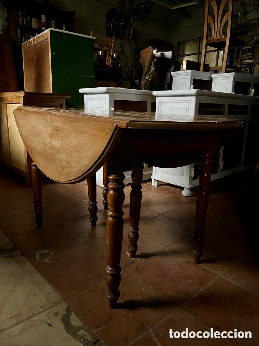 Antig&uuml;edades: Mesa de alas antigua en madera de nogal. - Foto 2