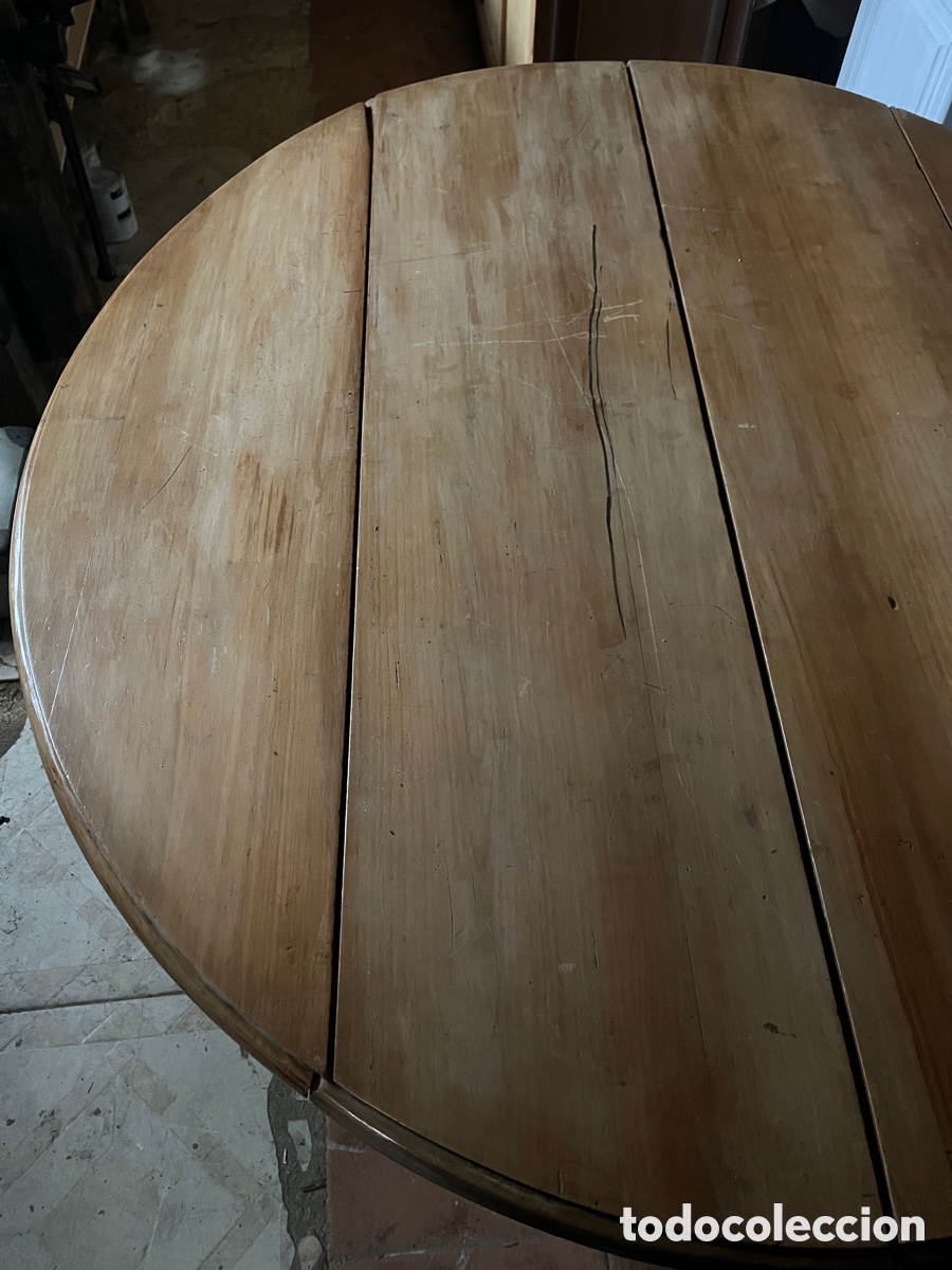 Antig&uuml;edades: Mesa de alas antigua en madera de nogal. - Foto 10