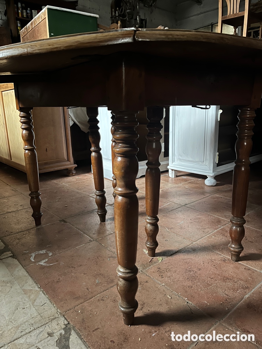 Antig&uuml;edades: Mesa de alas antigua en madera de nogal. - Foto 12