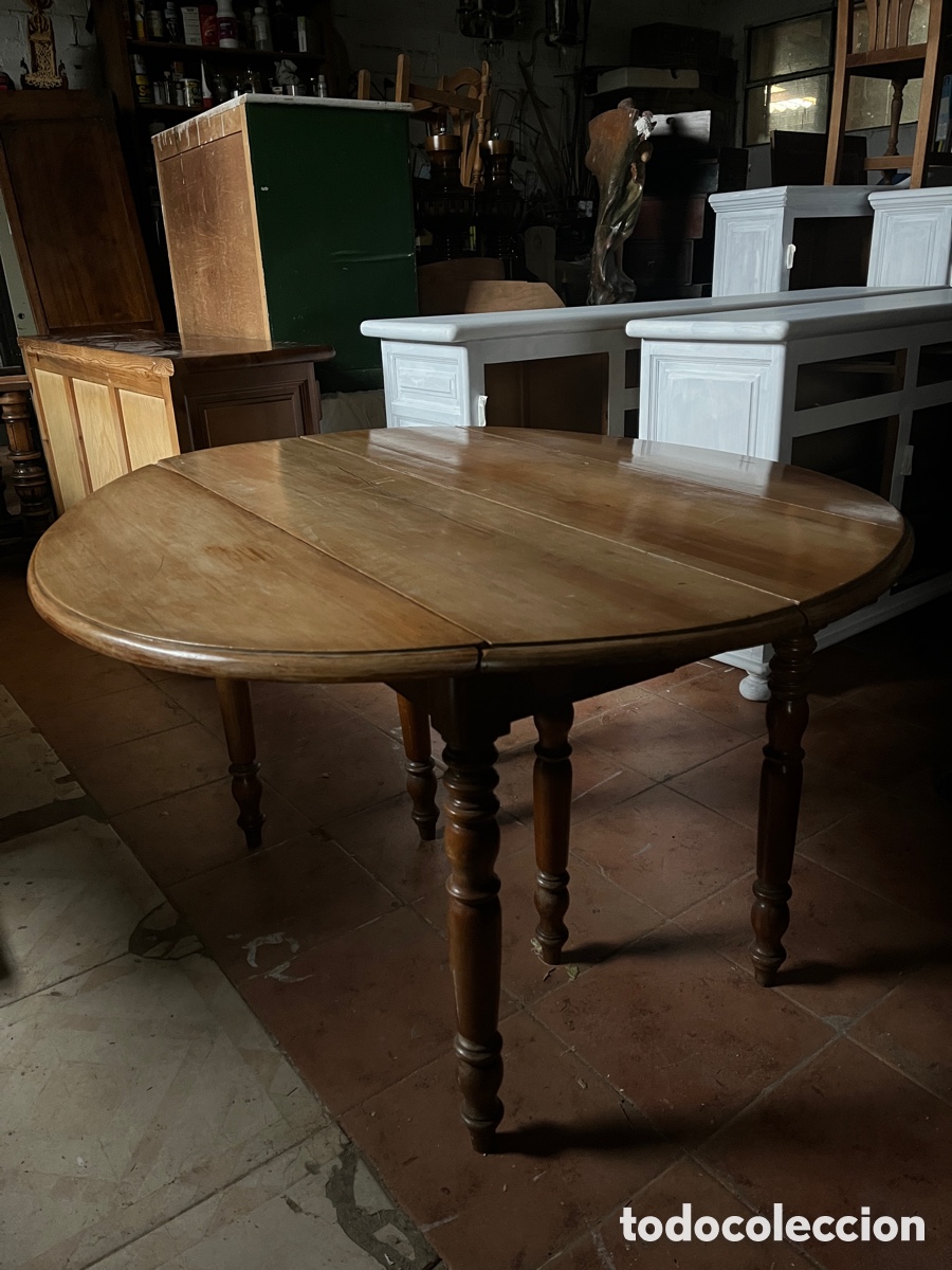 Antig&uuml;edades: Mesa de alas antigua en madera de nogal. - Foto 13
