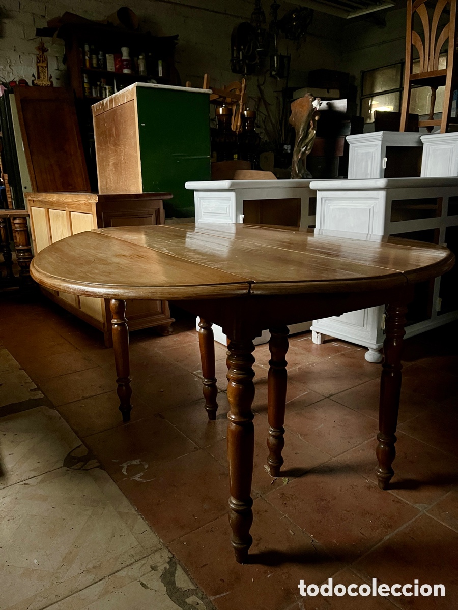 Antig&uuml;edades: Mesa de alas antigua en madera de nogal. - Foto 14