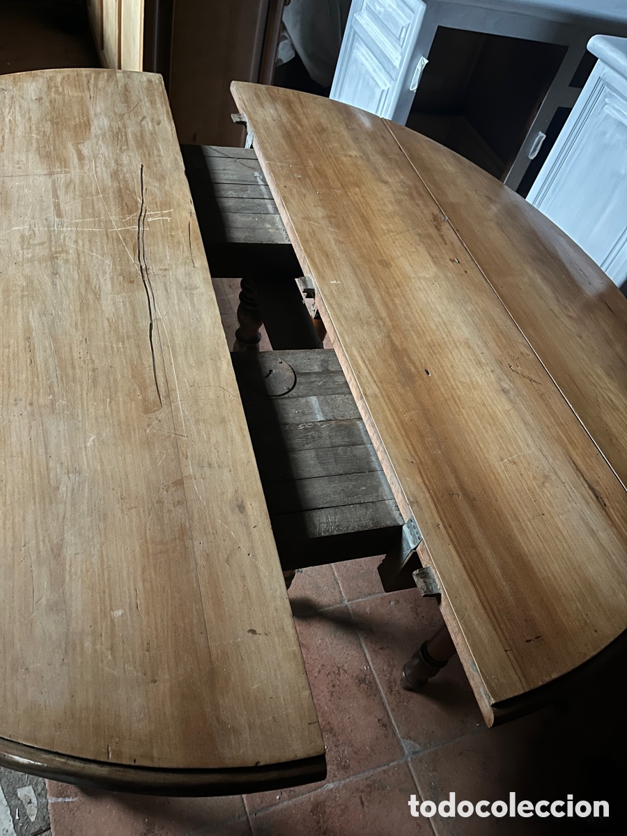 Antig&uuml;edades: Mesa de alas antigua en madera de nogal. - Foto 17