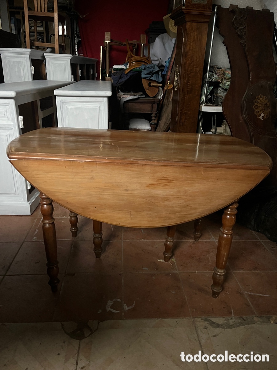Antig&uuml;edades: Mesa de alas antigua en madera de nogal. - Foto 1